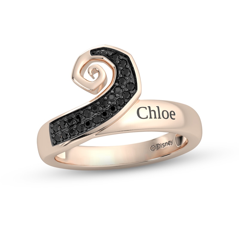 Main Image 1 of Disney Treasures The Nightmare Before Christmas Black Diamond Ring 1/5 ct tw 10K Rose Gold