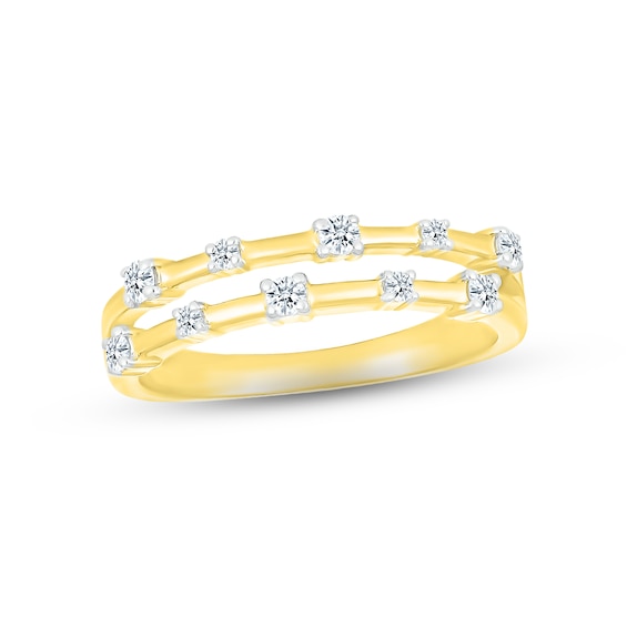 Diamond Stack Ring 1/4 ct tw Round-cut 10K Yellow Gold