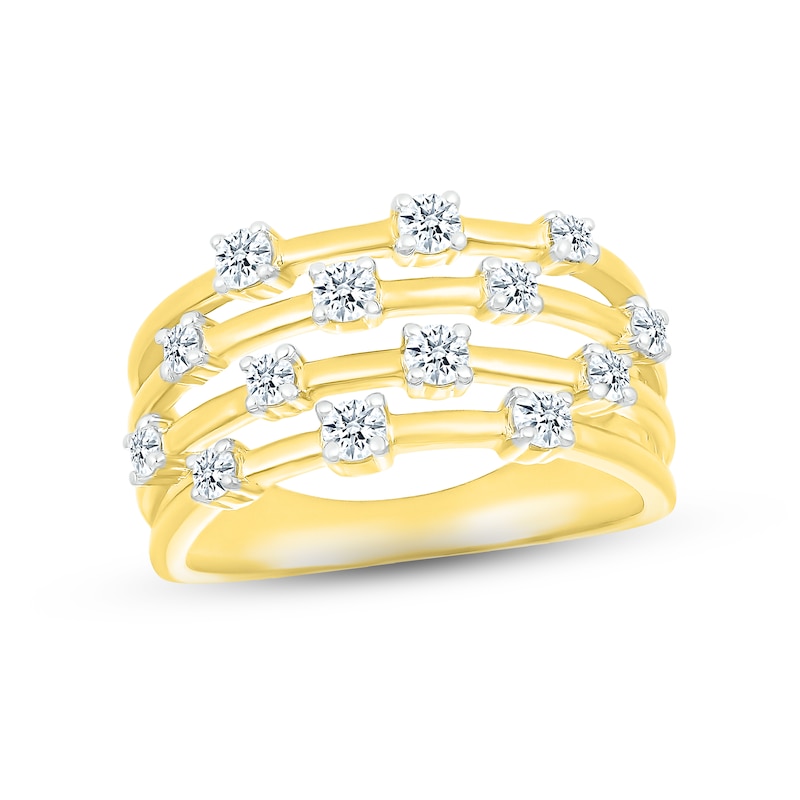 Diamond Stack Ring 1/2 ct tw Round-cut 10K Yellow Gold