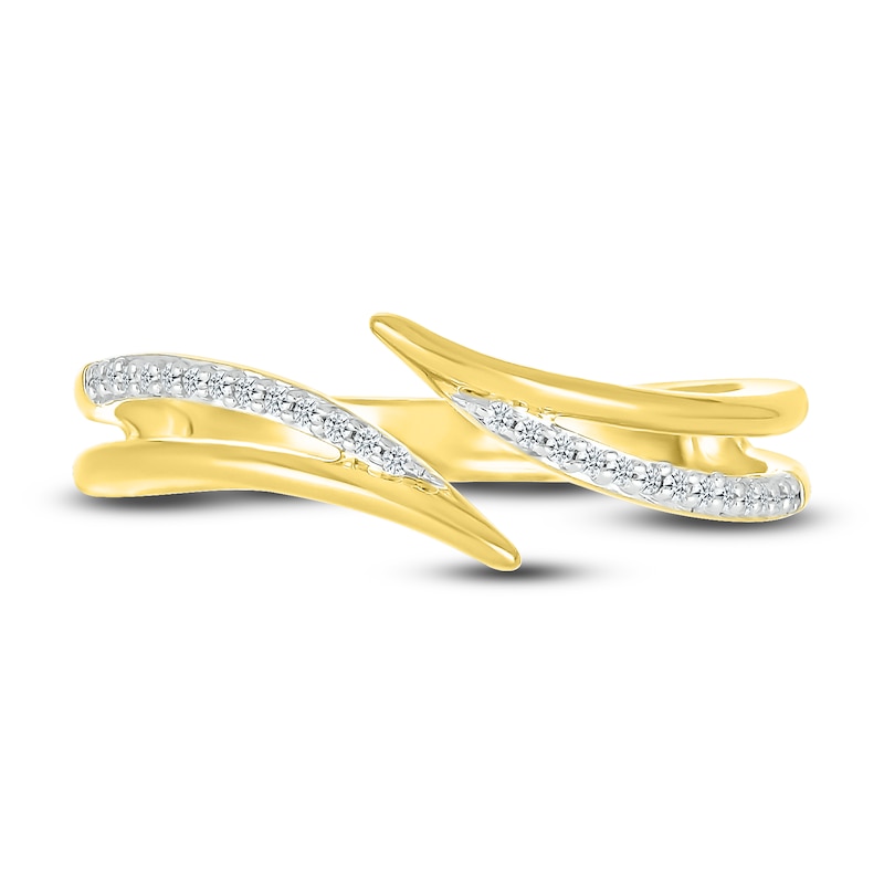 Diamond Open Wave Ring 1/15 ct tw Round-cut 10K Yellow Gold