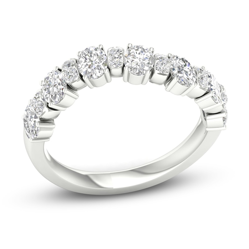 Main Image 2 of Diamond Wave Ring 1-1/4 ct tw Oval & Round-cut 14K White Gold