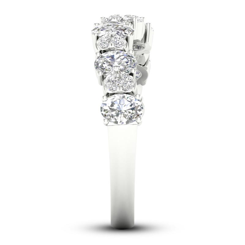 Main Image 3 of Diamond Wave Ring 1-1/4 ct tw Oval & Round-cut 14K White Gold