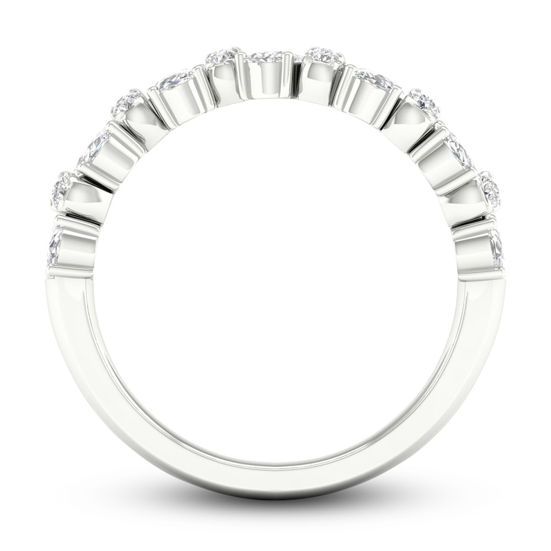 Main Image 4 of Diamond Wave Ring 1-1/4 ct tw Oval & Round-cut 14K White Gold