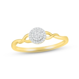 Multi-Diamond Promise Ring 1/15 ct tw Round-cut 10K Yellow Gold