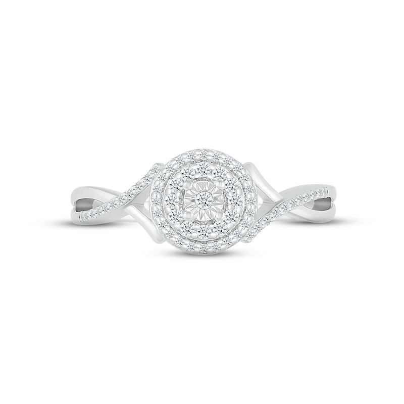 Diamond Twist Promise Ring 1/6 ct tw Round-cut Sterling Silver