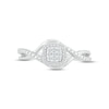 Thumbnail Image 1 of Multi-Diamond Cushion-Shaped Twist Promise Ring 1/10 ct tw Sterling Silver