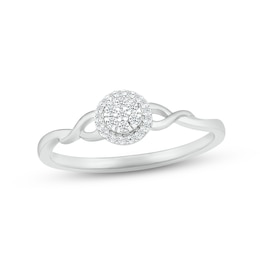 Multi-Diamond Promise Ring 1/15 ct tw 10K White Gold