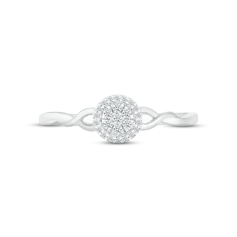 Multi-Diamond Promise Ring 1/15 ct tw Round-cut 10K White Gold