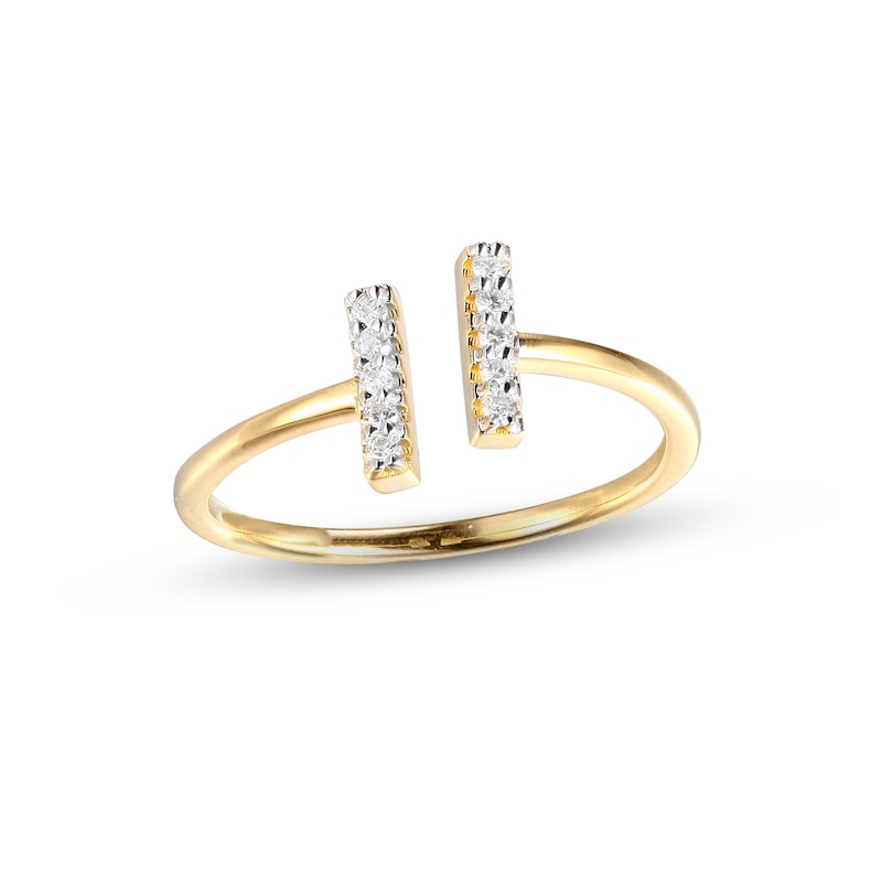 Main Image 1 of Diamond Deconstructed Ring 1/10 ct tw Round-cut 10K Yellow Gold