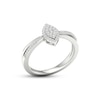 Thumbnail Image 1 of Multi-Diamond Marquise Halo Promise Ring 1/6 ct tw Round-cut Sterling Silver