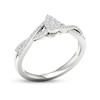 Thumbnail Image 1 of Multi-Diamond Center Pear Twist Promise Ring 1/6 ct tw Round-cut Sterling Silver
