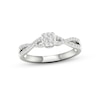 Thumbnail Image 0 of Multi-Diamond Cushion Twist Promise Ring 1/6 ct tw Sterling Silver