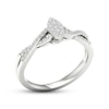 Thumbnail Image 2 of Multi-Diamond Center Marquise Twist Promise Ring 1/6 ct tw Round-cut Sterling Silver