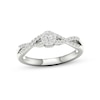 Thumbnail Image 0 of Multi-Diamond Center Round Twist Promise Ring 1/6 ct tw Round-cut Sterling Silver