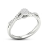 Thumbnail Image 1 of Multi-Diamond Center Round Twist Promise Ring 1/6 ct tw Round-cut Sterling Silver