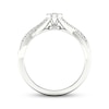 Thumbnail Image 3 of Multi-Diamond Center Round Twist Promise Ring 1/6 ct tw Round-cut Sterling Silver