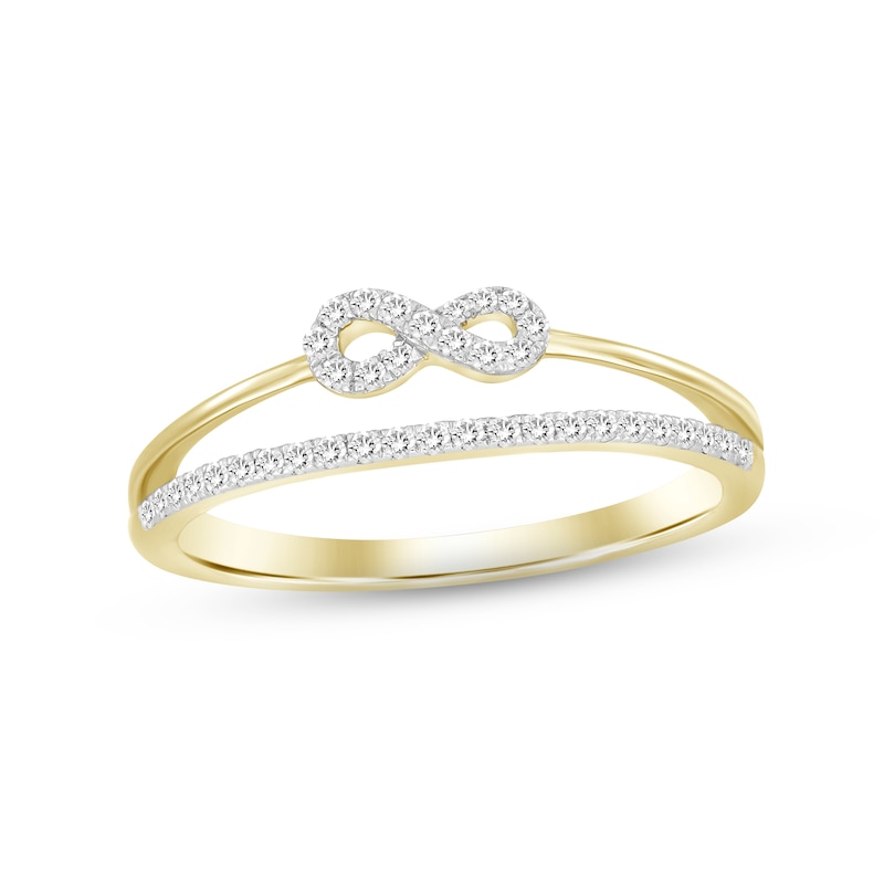 Main Image 1 of Diamond Infinity Ring 1/6 ct tw Round-cut 10K Yellow Gold