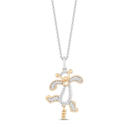 Disney Treasures Winnie the Pooh &quot;Tigger&quot; Diamond Necklace 1/10 ct tw Sterling Silver & 10K Yellow Gold 17&quot;