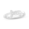 Thumbnail Image 0 of Diamond Knot Ring 1/10 ct tw Round & Baguette-cut Sterling Silver