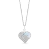 Thumbnail Image 0 of Hallmark Diamonds Mother of Pearl Heart Hands Necklace 1/6 ct tw Sterling Silver 18"