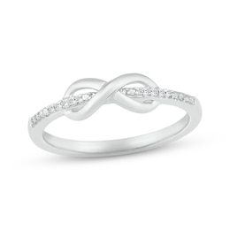 Diamond Infinity Ring Sterling Silver