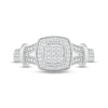 Thumbnail Image 2 of Diamond Split Cushion Ring 1/6 ct tw Round-cut Sterling Silver