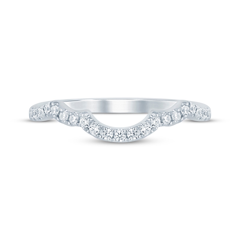 Main Image 3 of Diamond Contoured Wedding Band 1/5 ct tw 14K White Gold