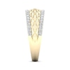 Thumbnail Image 3 of Diamond Edge Quilted Ring 1/3 ct tw Round-cut 10K Yellow Gold