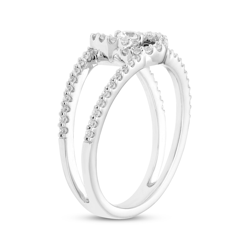 Main Image 2 of Encircled by Love Diamond Ring 1/3 ct tw Round-cut 10K White Gold