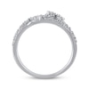 Thumbnail Image 2 of Diamond Flower Split Shank Ring 1/2 ct tw Round-cut 10K White Gold