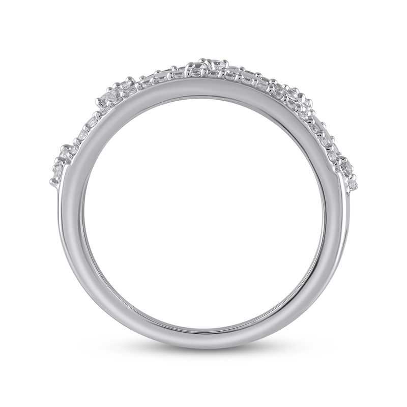 Diamond Leaf Ring 1/3 ct tw Round-cut 10K White Gold