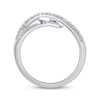 Thumbnail Image 1 of Diamond Swirl Bypass Ring 1/4 ct tw Round-cut 10K White Gold