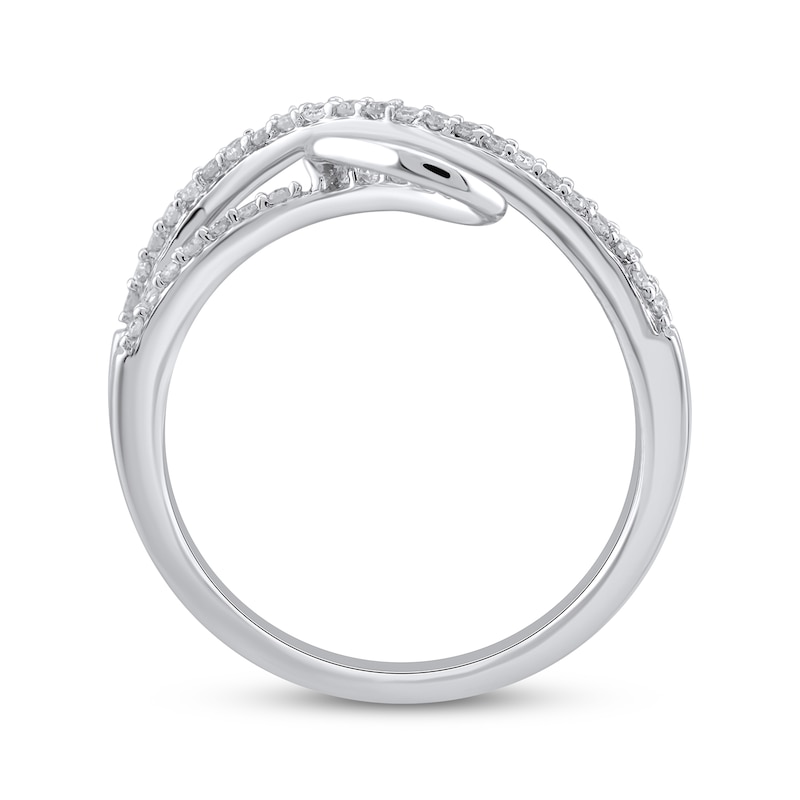 Diamond Swirl Bypass Ring 1/4 ct tw Round-cut 10K White Gold