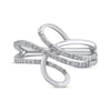 Thumbnail Image 2 of Diamond Swirl Bypass Ring 1/4 ct tw Round-cut 10K White Gold