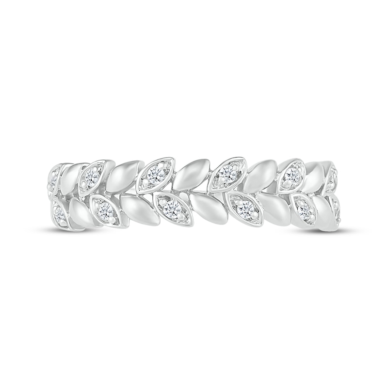 Diamond Leaves Ring 1/10 ct tw Sterling Silver