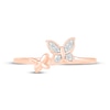 Thumbnail Image 3 of Diamond Butterfly Ring 1/20 ct tw 10K Rose Gold