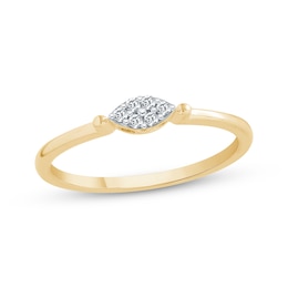 Diamond Marquise Stackable Ring 1/20 ct tw 10K Yellow Gold