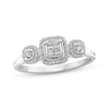 Thumbnail Image 0 of Princess & Round-Cut Diamond Three-Stone Promise Ring 1/5 ct tw 10K White Gold