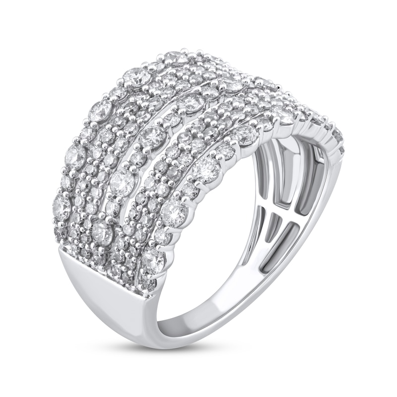 Diamond Seven-Row Ring 1-1/2 ct tw 10K White Gold