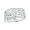 Thumbnail Image 0 of Multi-Diamond Cluster Crossover Ring 1/2 ct tw Sterling Silver