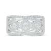 Thumbnail Image 2 of Multi-Diamond Cluster Crossover Ring 1/2 ct tw Sterling Silver