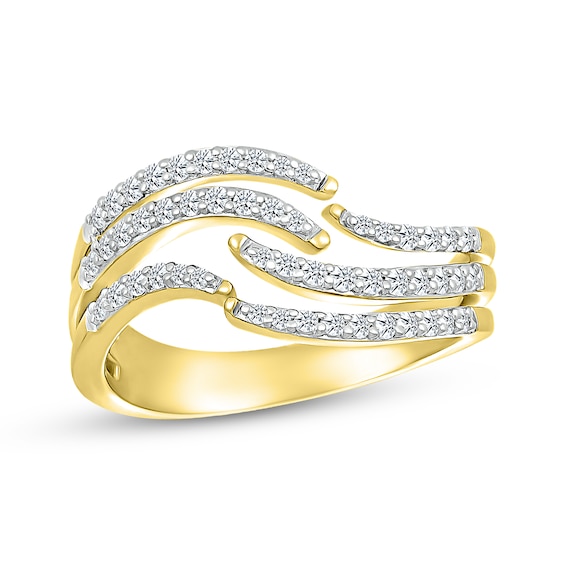 Diamond Open Wave Ring 1/3 ct tw 10K Yellow Gold