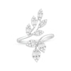 Thumbnail Image 1 of Baguette & Round-Cut Diamond Branch Bypass Ring 1/2 ct tw 10K White Gold