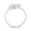 Thumbnail Image 3 of Baguette & Round-Cut Diamond Branch Bypass Ring 1/2 ct tw 10K White Gold