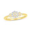 Thumbnail Image 1 of Diamond Bezel Halo Promise Ring 1/5 ct tw 10K Yellow Gold