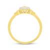 Thumbnail Image 2 of Diamond Bezel Halo Promise Ring 1/5 ct tw 10K Yellow Gold