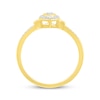 Thumbnail Image 2 of Baguette & Round-Cut Multi-Diamond Marquise Promise Ring 1/5 ct tw 10K Yellow Gold