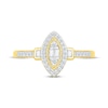 Thumbnail Image 3 of Baguette & Round-Cut Multi-Diamond Marquise Promise Ring 1/5 ct tw 10K Yellow Gold