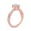Thumbnail Image 1 of Baguette & Round-Cut Multi-Diamond Center Promise Ring 1/5 ct tw 10K Rose Gold