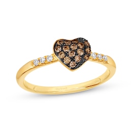 Godiva x Le Vian Diamond Heart Ring 1/4 ct tw 14K Honey Gold